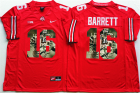 Ohio State Buckeyes 16 J.T. Barrett Red With Gold Portrait Number College Jersey