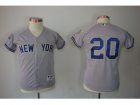 Youth New York Yankees #20 Jorge Posada Grey jerseys(2009 Logo WS 09 Champions Pat)