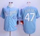 Kansas City Royals #47 Johnny Cueto Light Blue Alternate 1 Cool Base Stitched MLB Jersey