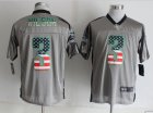 Nike Seattle Seahawks #3 Wilson Grey Jerseys(USA Flag Fashion Shadow Elite)