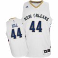 Mens Adidas New Orleans Pelicans #44 Solomon Hill Authentic White Home NBA Jersey