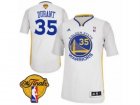 Youth Adidas Golden State Warriors #35 Kevin Durant Swingman White Alternate 2017 The Finals Patch NBA Jersey