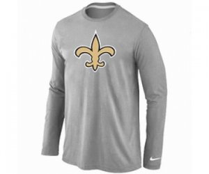 Nike New Orleans Sains Logo Long Sleeve T-Shirt Grey