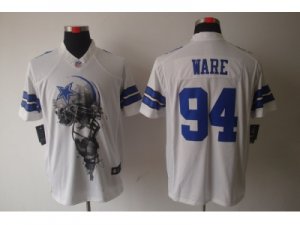 Nike NFL Dallas Cowboys #94 DeMarcus Ware white Jerseys(Helmet Tri-Blend Limited)