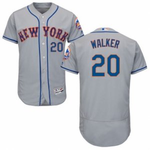 Mens Majestic New York Mets #20 Neil Walker Grey Flexbase Authentic Collection MLB Jersey