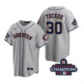 Astros #30 Kyle Tucker Gray 2022 World Series Champions Cool Base Jersey