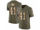 Men Nike New England Patriots #41 Cyrus Jones Limited Olive Gold 2017 Salute to Service NFL Jersey