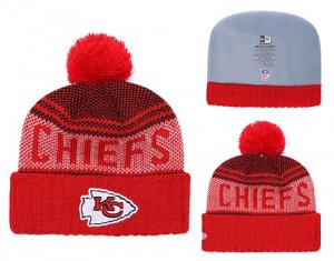 Chiefs Fresh Logo Red Cuffed Knit Hat With Pom YD