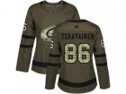 Women Adidas Carolina Hurricanes #86 Teuvo Teravainen Green Salute to Service Stitched NHL Jersey