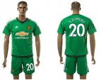 2017-18 Manchester United 20 S.ROMERO Green Goalkeeper Soccer Jersey