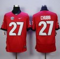 NCAA Georgia Bulldogs #27 Nick Chubb red Jerseys