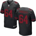 Mens Nike San Francisco 49ers #64 Mike Purcell Elite Black Alternate NFL Jersey