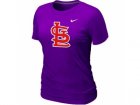 Women MLB St.Louis Cardinals Heathered Purple Nike Blended T-Shirt