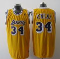 nba los angeles lakers #34 o'neal yellow