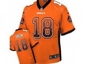 Nike Cincinnati Bengals #18 A.J. Green Orange Jerseys(Elite Drift Fashion)