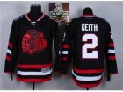 NHL Chicago Blackhawks #2 Duncan Keith Black(Red Skull) 2014 Stadium Series 2015 Stanley Cup Champions jerseys