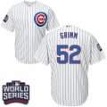 Youth Majestic Chicago Cubs #52 Justin Grimm Authentic White Home 2016 World Series Bound Cool Base MLB Jersey