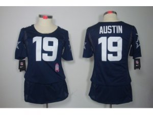 Nike Womens Dallas cowboys #19 Austin Elite Blue Jerseys[breast Cancer Awareness]