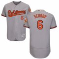 Men's Majestic Baltimore Orioles #6 Jonathan Schoop Grey Flexbase Authentic Collection MLB Jersey