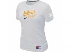 women Oakland Athletics Nike White Short Sleeve Practice T-Shirt