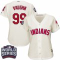 Womens Majestic Cleveland Indians #99 Ricky Vaughn Authentic Cream Alternate 2 2016 World Series Bound Cool Base MLB Jersey