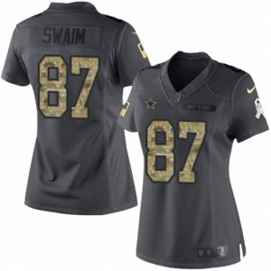 Women\'s Nike Dallas Cowboys #87 Geoff Swaim Limited Black 2016 Salute to Service NFL Jersey