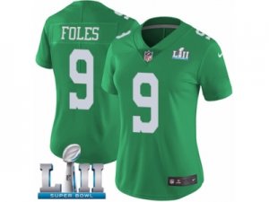 Women Nike Philadelphia Eagles #9 Nick Foles Limited Green Rush Vapor Untouchable Super Bowl LII NFL Jersey