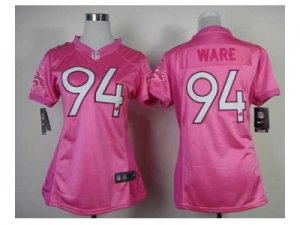 Nike women denver broncos #94 ware pink jerseys [love]