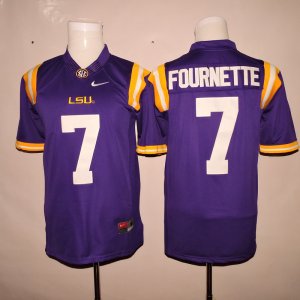 NCAA Louisiana state tiger #7 Fournette purple jerseys