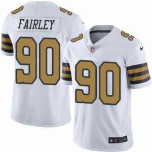 Mens Nike New Orleans Saints #90 Nick Fairley Limited White Rush NFL Jersey