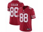 Mens Nike San Francisco 49ers #88 Garrett Celek Vapor Untouchable Limited Red Team Color NFL Jersey