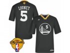 Mens Adidas Golden State Warriors #5 Kevon Looney Swingman Black Alternate 2017 The Finals Patch NBA Jersey