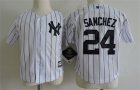 Yankees #24 Gary Sanchez White Toddler Cool Base Jersey
