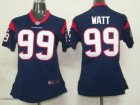 nike women nfl jerseys houston texans #99 watt blue