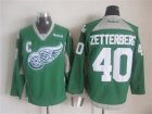 NHL Detroit Red Wings #40 Henrik Zetterberg Training green jerseys