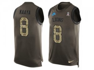 Mens Nike Detroit Lions #8 Brad Kaaya Limited Green Salute to Service Tank Top NFL Jersey