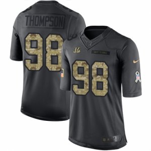 Mens Nike Cincinnati Bengals #98 Brandon Thompson Limited Black 2016 Salute to Service NFL Jersey