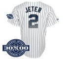 New York Yankees #2 Derek Jeter white with 3000 hits patch