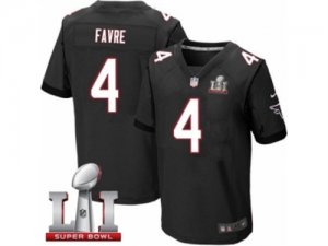 Mens Nike Atlanta Falcons #4 Brett Favre Elite Black Alternate Super Bowl LI 51 NFL Jersey