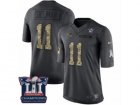 Mens Nike New England Patriots #11 Julian Edelman Limited Black 2016 Salute to Service Super Bowl LI Champions NFL Jersey