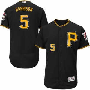 Men\'s Majestic Pittsburgh Pirates #5 Josh Harrison Black Flexbase Authentic Collection MLB Jersey