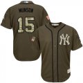 New York Yankees #15 Thurman Munson Green Salute to Service Stitched Baseball Jersey