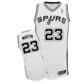 Men's Adidas San Antonio Spurs #23 Kevin Martin Authentic White Home NBA Jersey