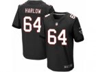 Mens Nike Atlanta Falcons #64 Sean Harlow Elite Black Alternate NFL Jersey
