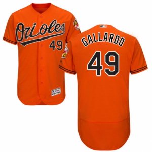 Men\'s Majestic Baltimore Orioles #49 Yovani Gallardo Orange Flexbase Authentic Collection MLB Jersey