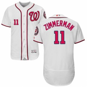 Mens Majestic Washington Nationals #11 Ryan Zimmerman White Flexbase Authentic Collection MLB Jersey