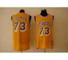 nba fans lakers #73 rodman swingman yellow