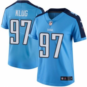 Womens Nike Tennessee Titans #97 Karl Klug Limited Light Blue Rush NFL Jersey