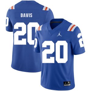 Florida Gators #20 Malik Davis Blue Throwback College Football Jersey