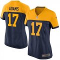 women Nike green bay packers #17 adams yellow-blue jerseys